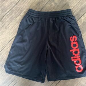 Adidas boys large black With red adidas wording shorts